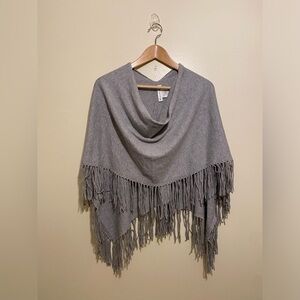 Hannah Rose Soft Gray Poncho Style Wrap.
